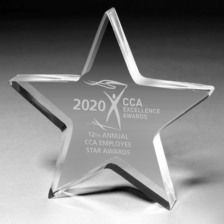 1" Star Acrylic Paperweight - 5" x 5" x 1" - 2066L (Laser) 2