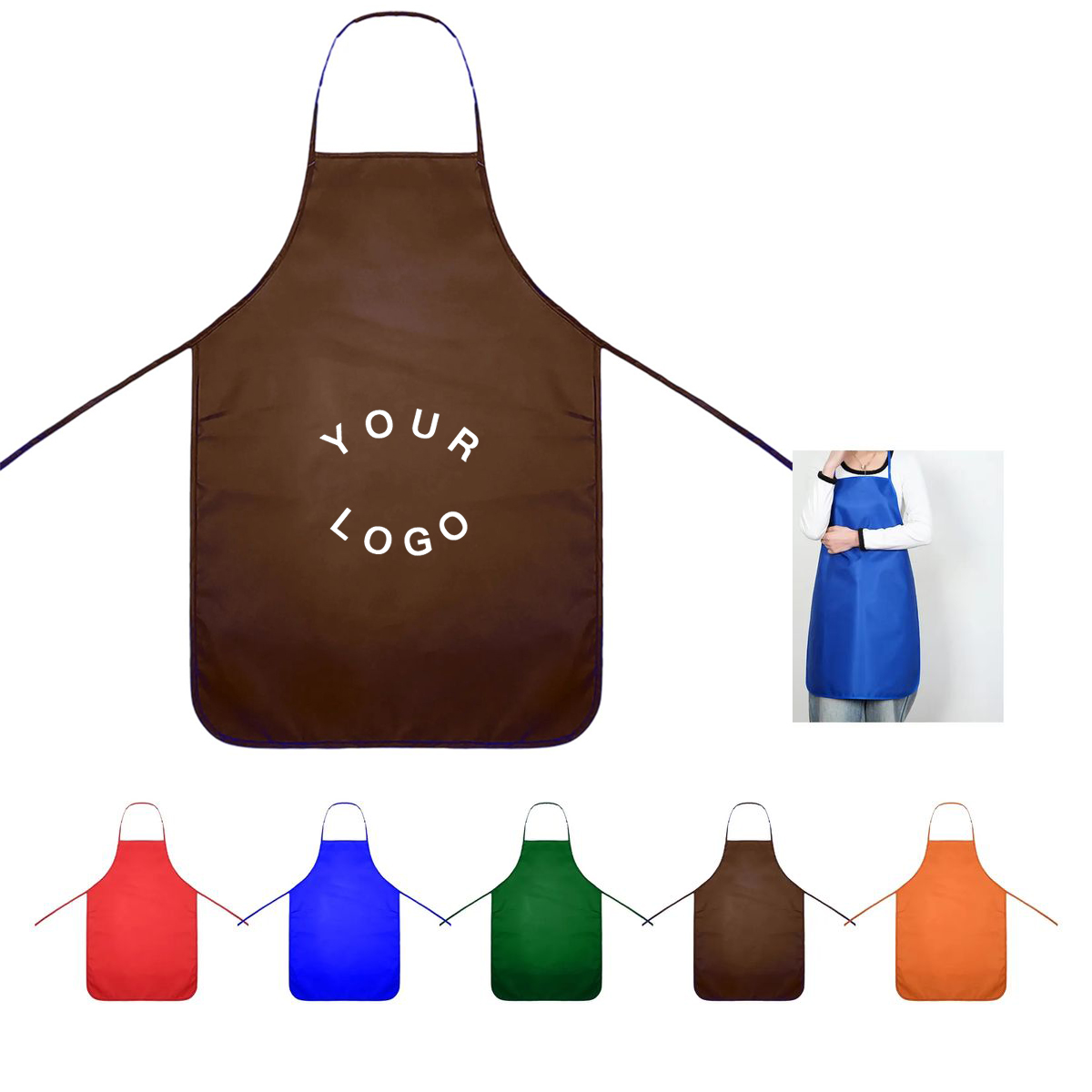 100% Cotton Apron with Front Pocket for Cooking 1