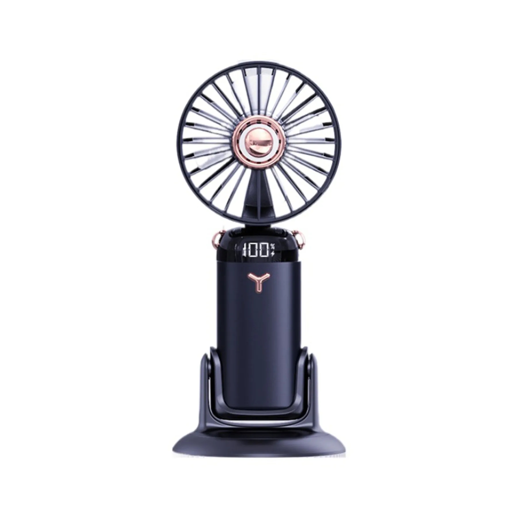 2400 mAh Foldable USB Rechargeable  LED Display Handheld Fan 7