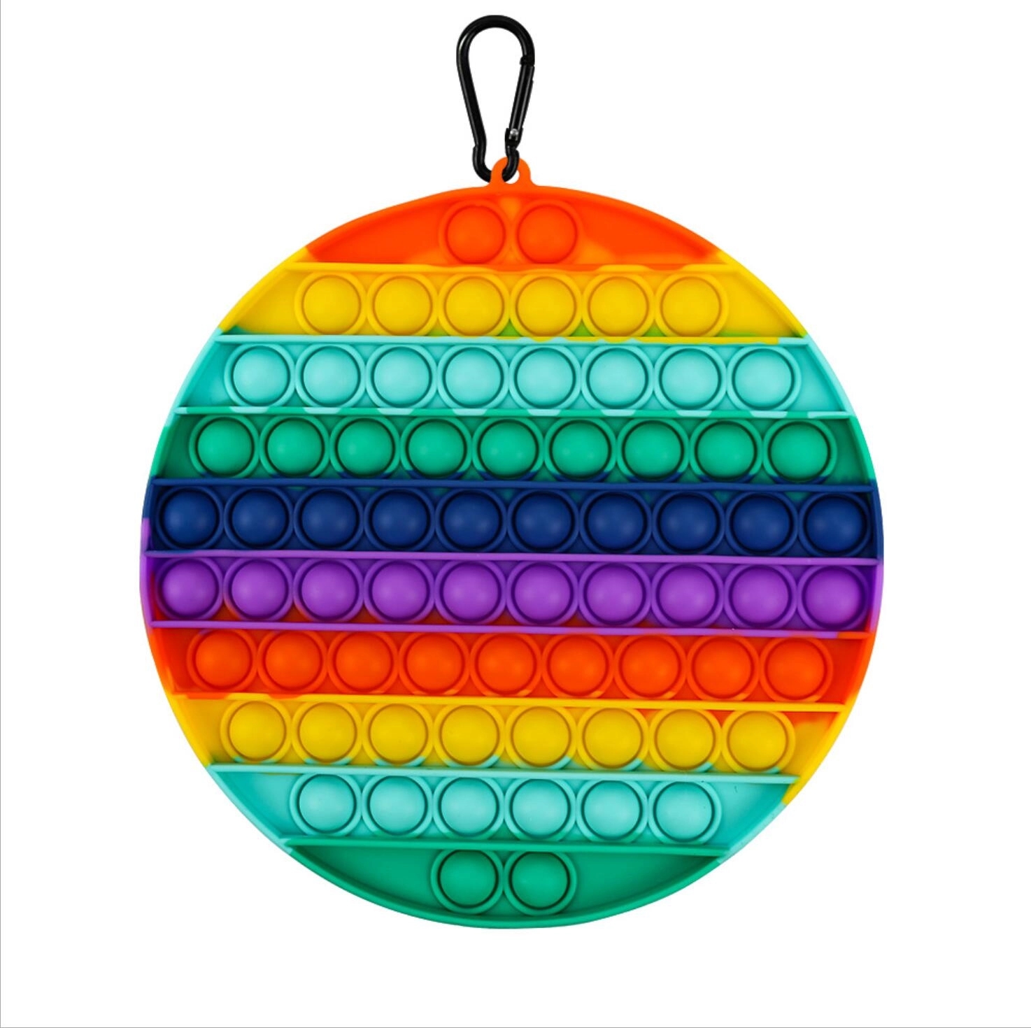 Round Large Size Rainbow Push Pop Bubble Fidget Toy 1