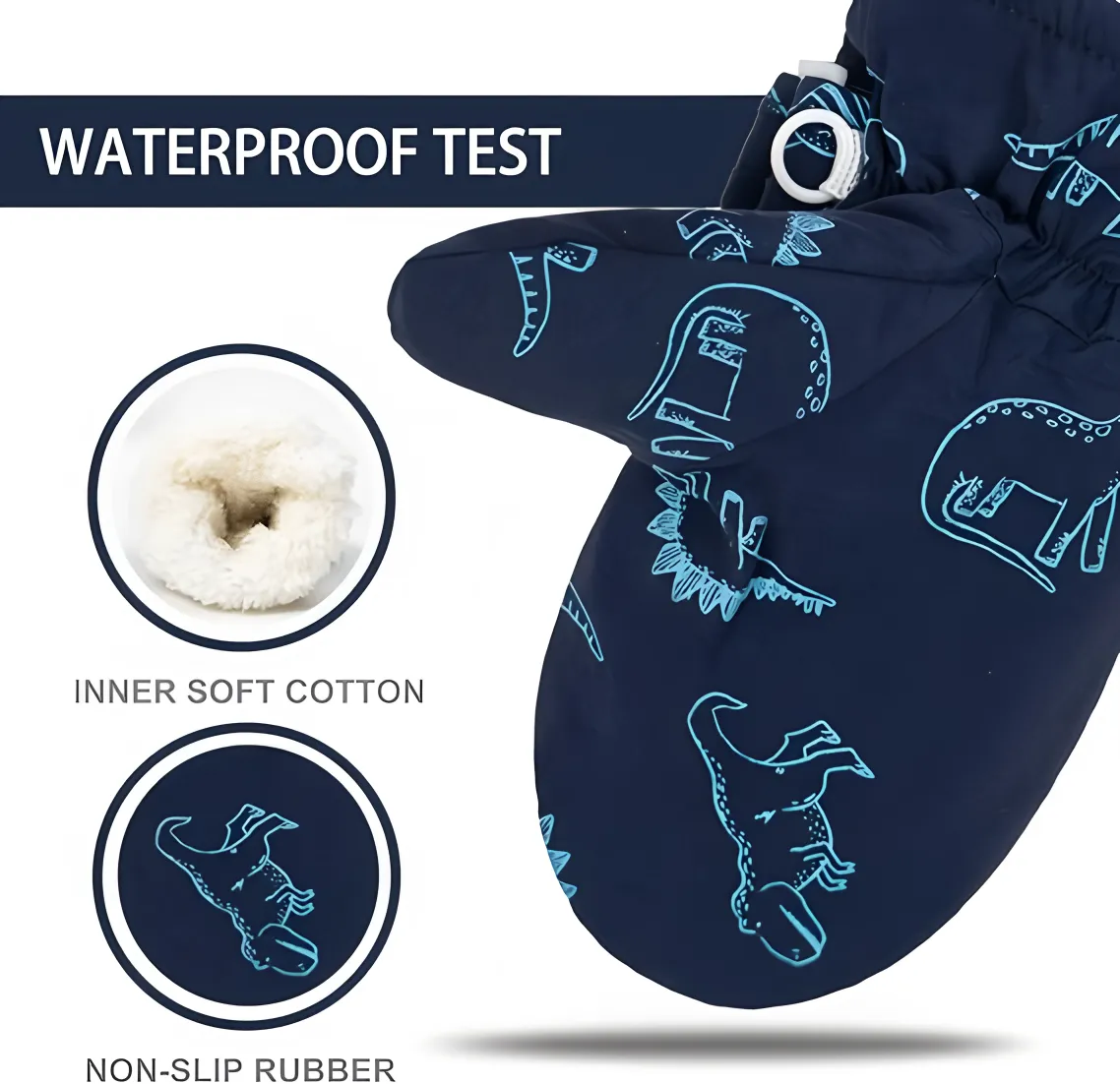 Wholesale Custom Toddler Mittens Fleece Lined Waterproof Winter Gloves Bulk Order 2