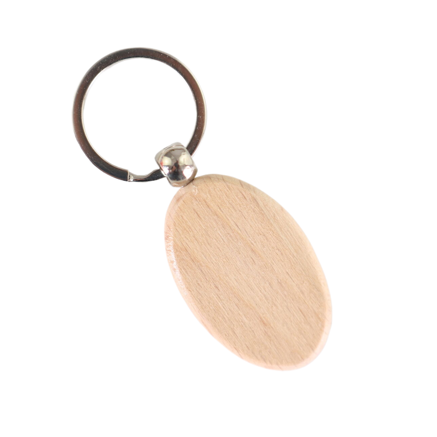 Wooden Oval Shape Keychain 2
