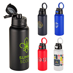 Cabrio 32 oz Recycled Stainless Steel Vacuum Insulated Bottle, custom water bottle with logo imprint 8