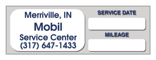 Static Cling Vehicle Service Reminder (3"x1") 1