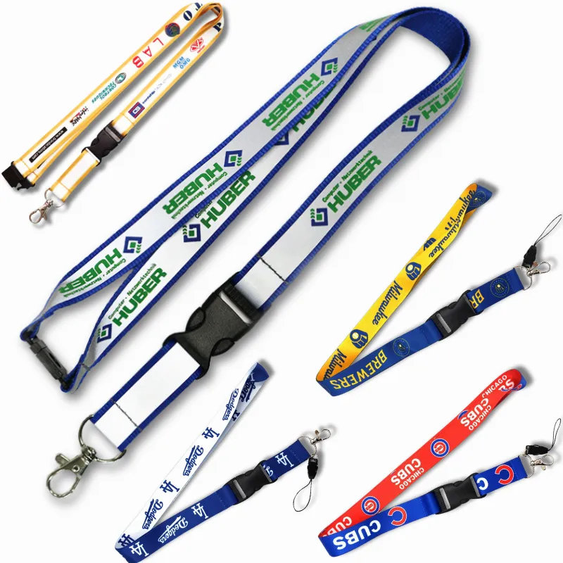 Custom reflective strip work ID lanyard nylon neck strap 4