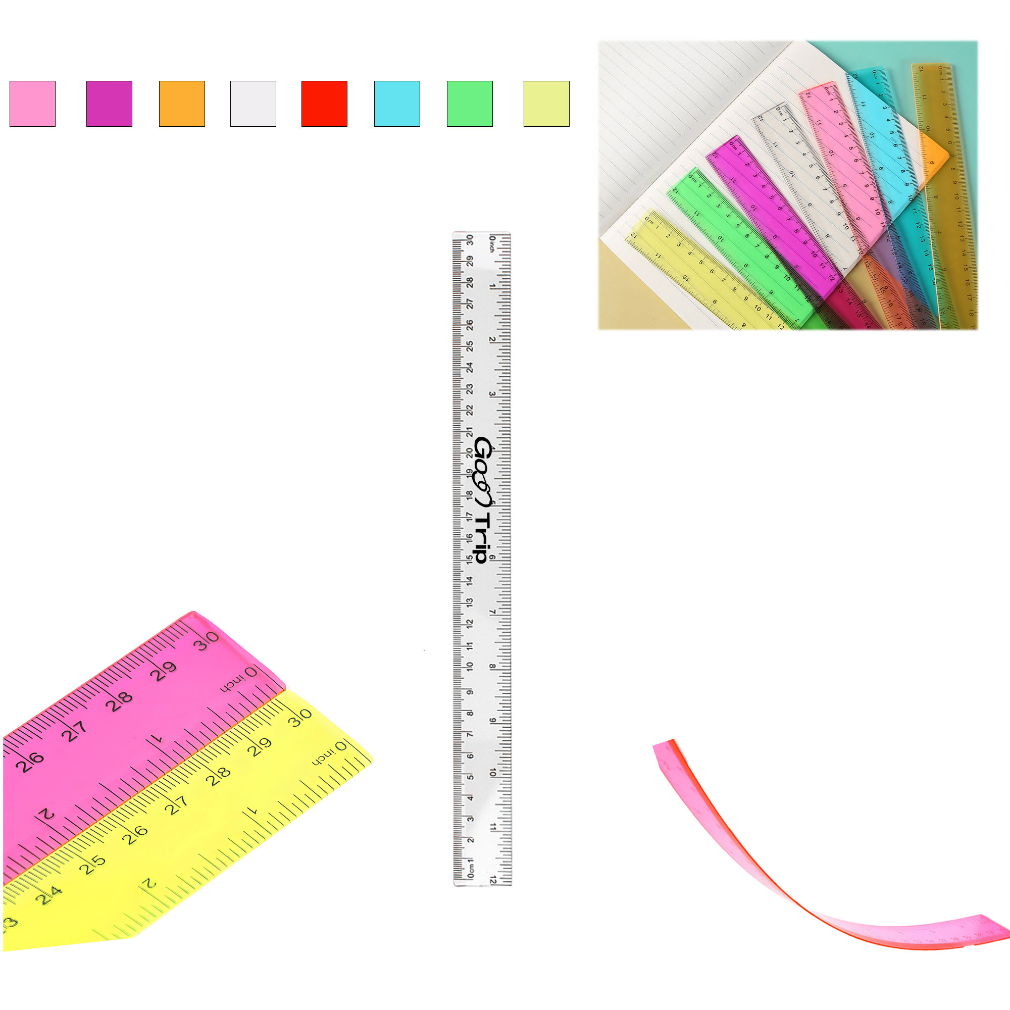 12" Colorful Plastic Ruler 3