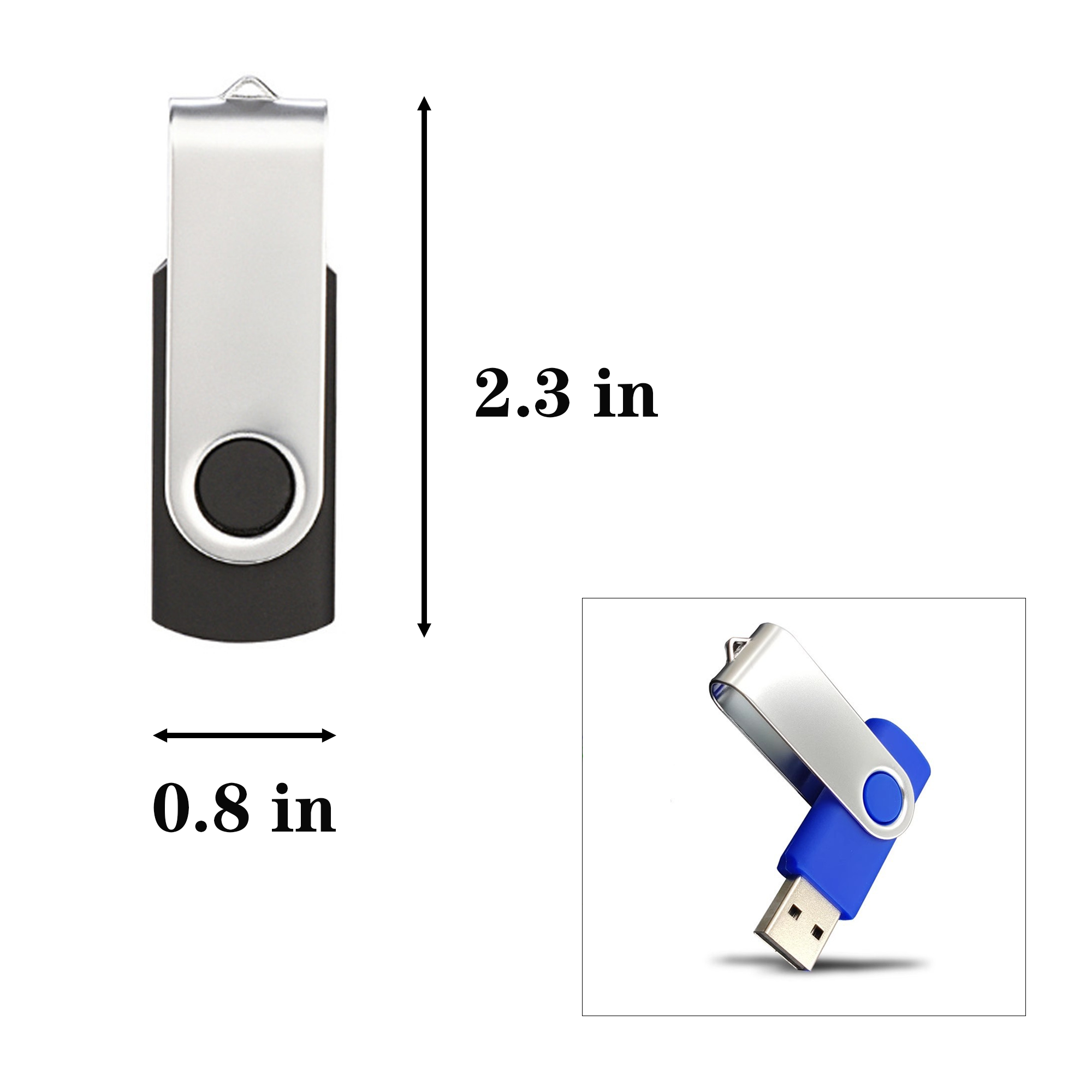 64G USB Rotating Metal Flash Drive 3