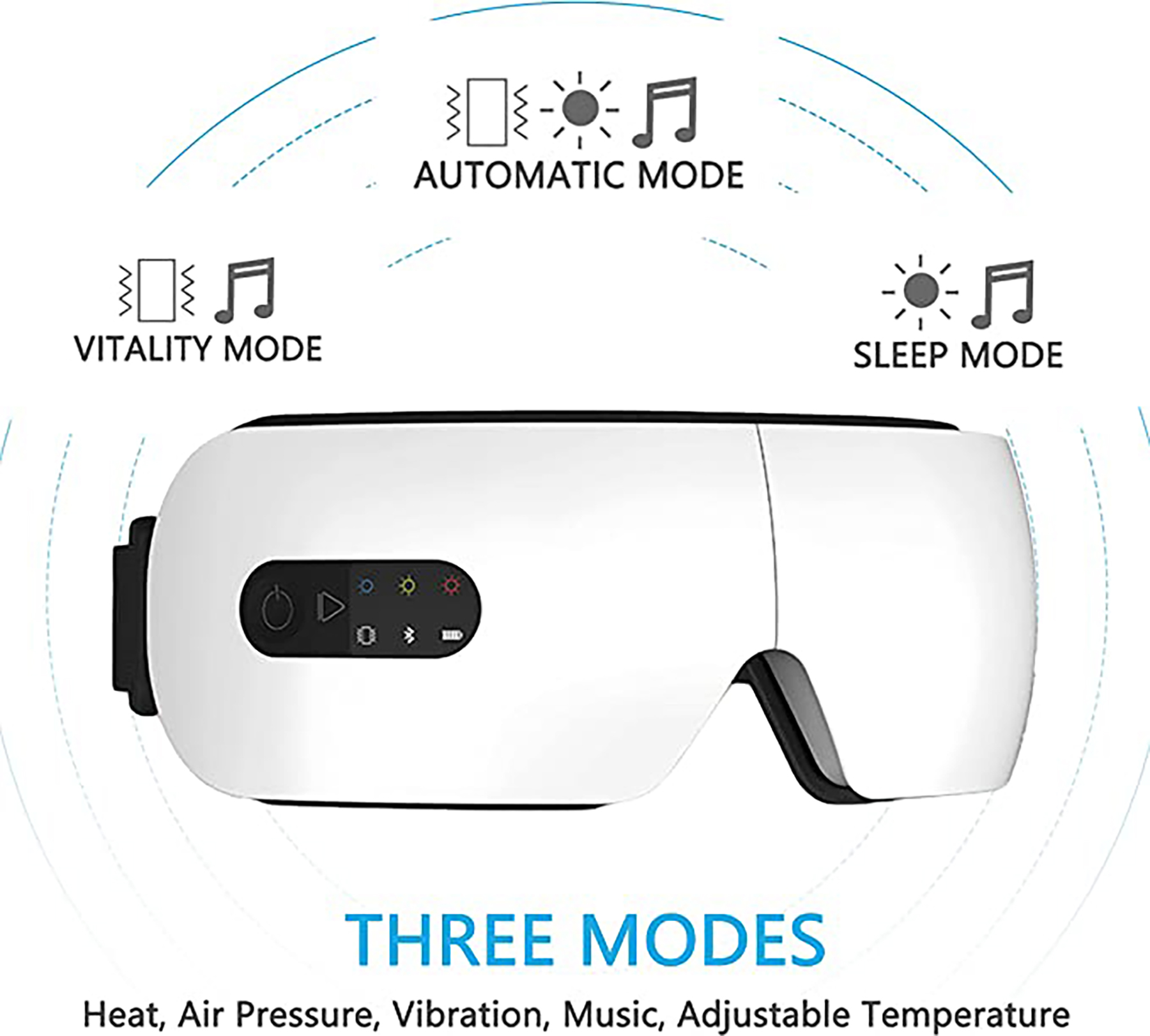 Rechargeable Vibration/ Bluetooth Music/ Heat Eye Massager 8