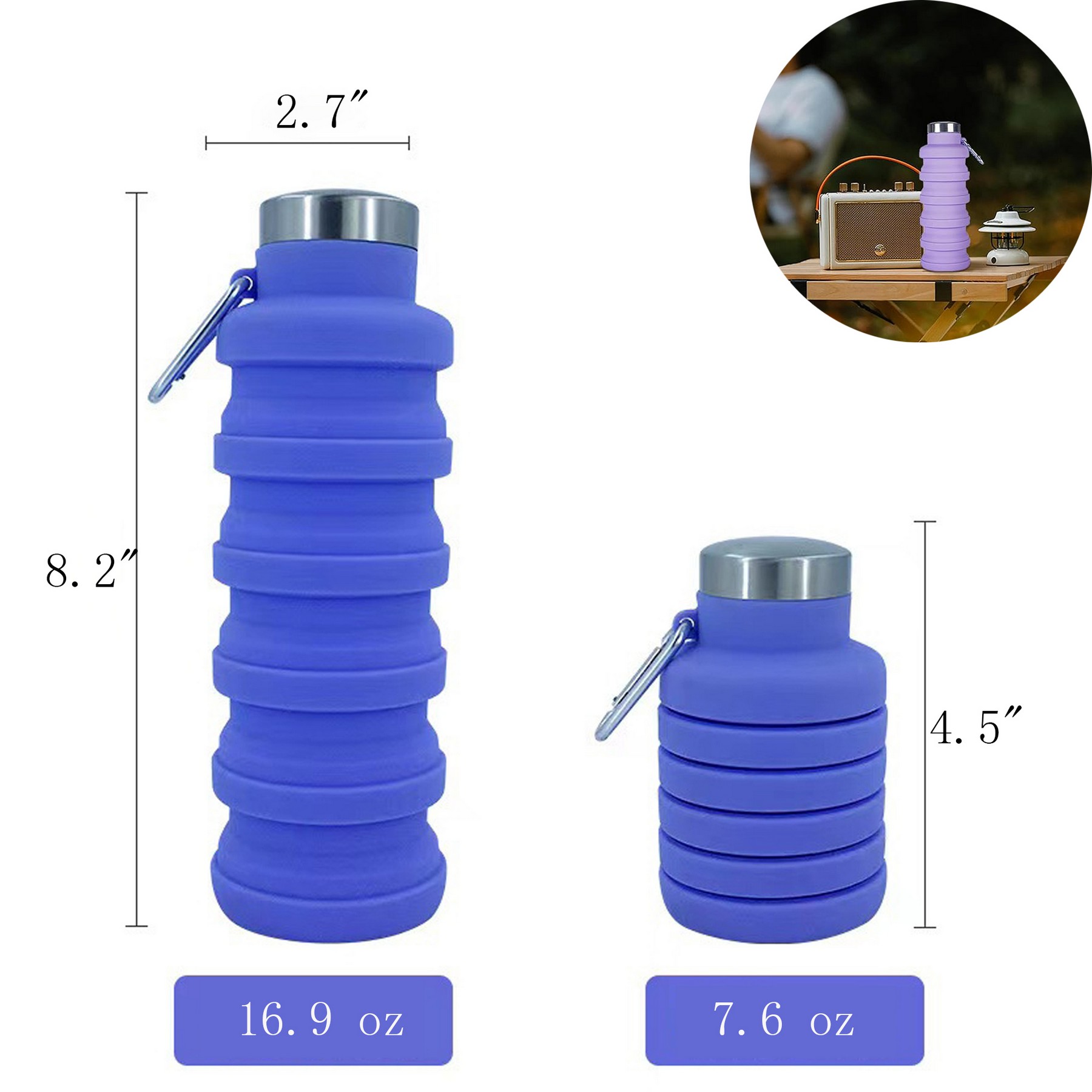 Collapsible Silicone Water Bottle 2