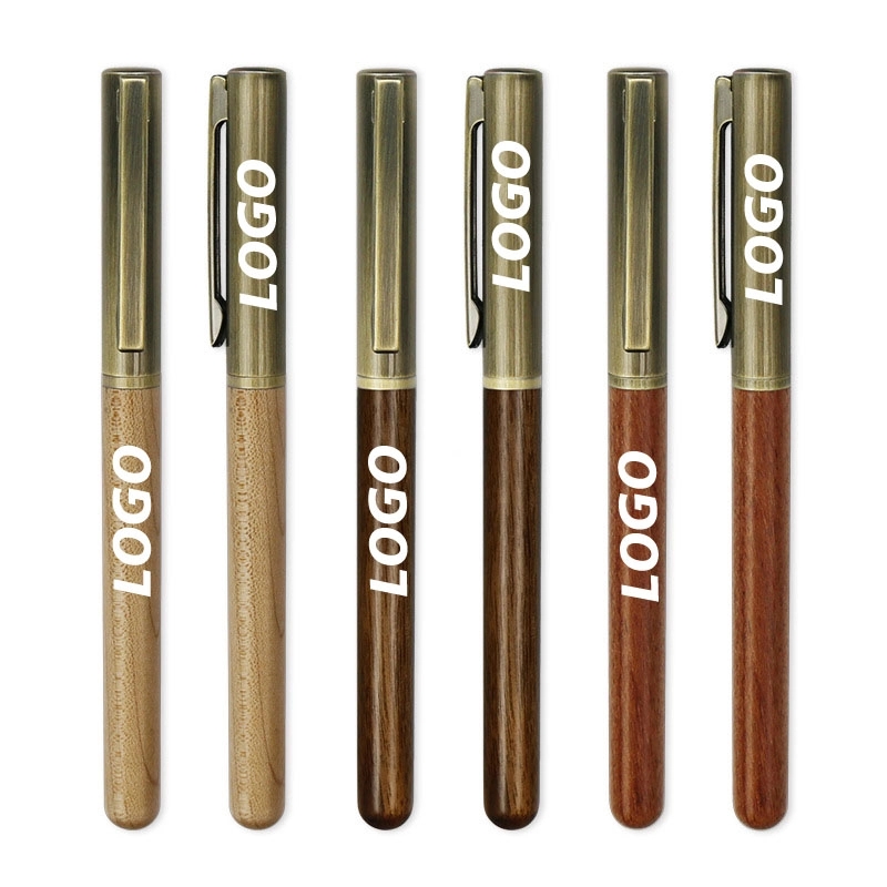 Custom Wood Ballpoint Solid Brass Pens 2