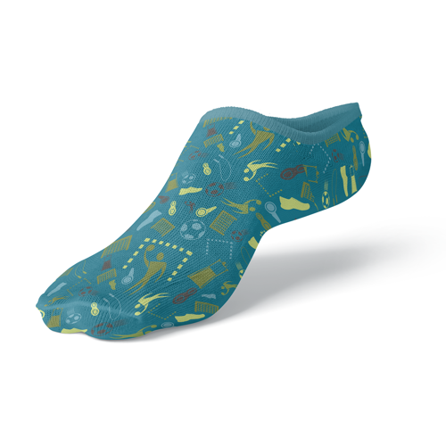 Jacquard Weave Cotton-Blend Low Cut Socks w/ Cushion 4