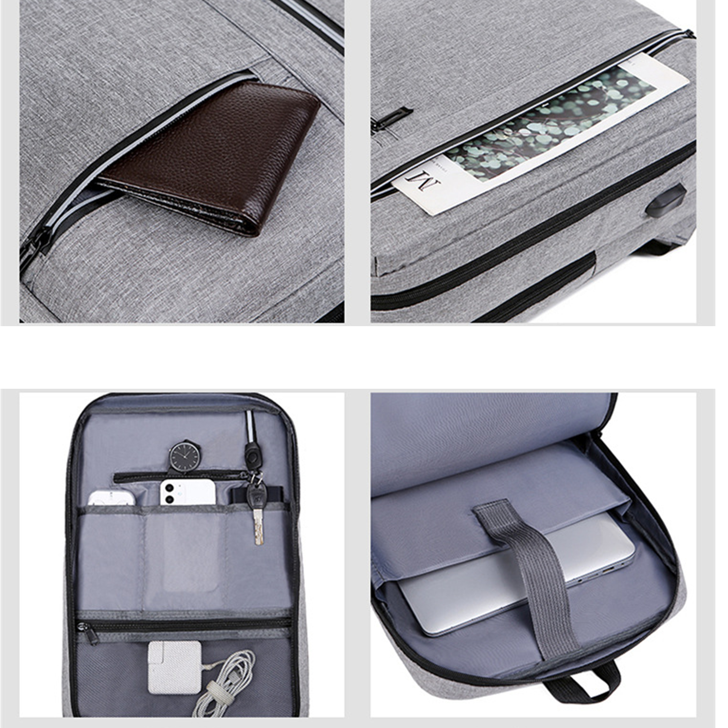 Oxford Laptop Backpack With USB Charging Port 8