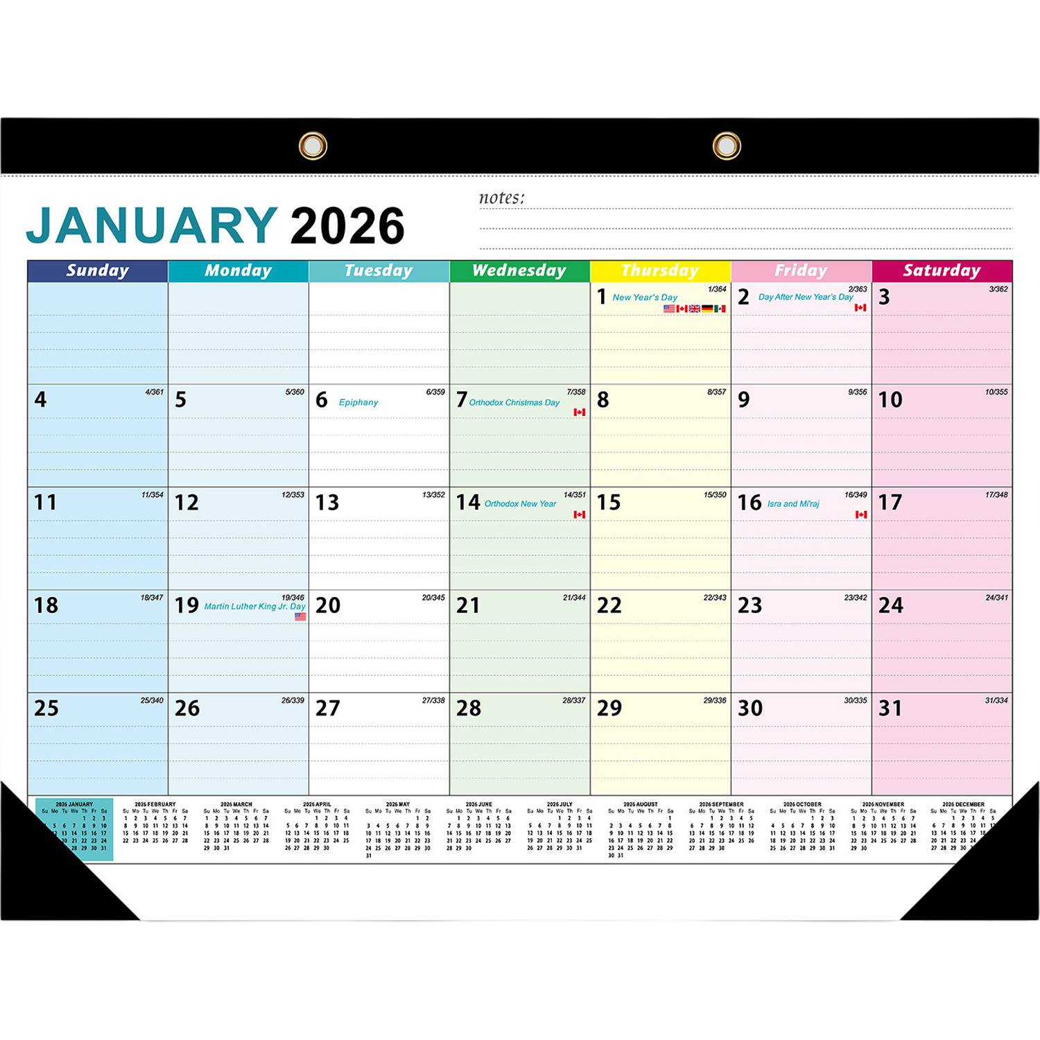 18-Month Desk Calendar Jan 2026-Jun 2027 1