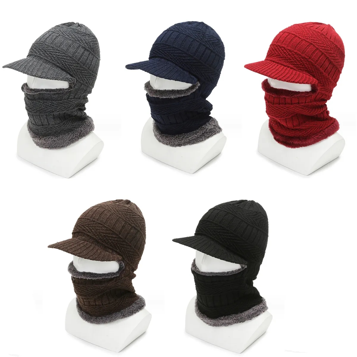 Winter Knitted Balaclava Beanie Warm Cycling Ski Hat 2
