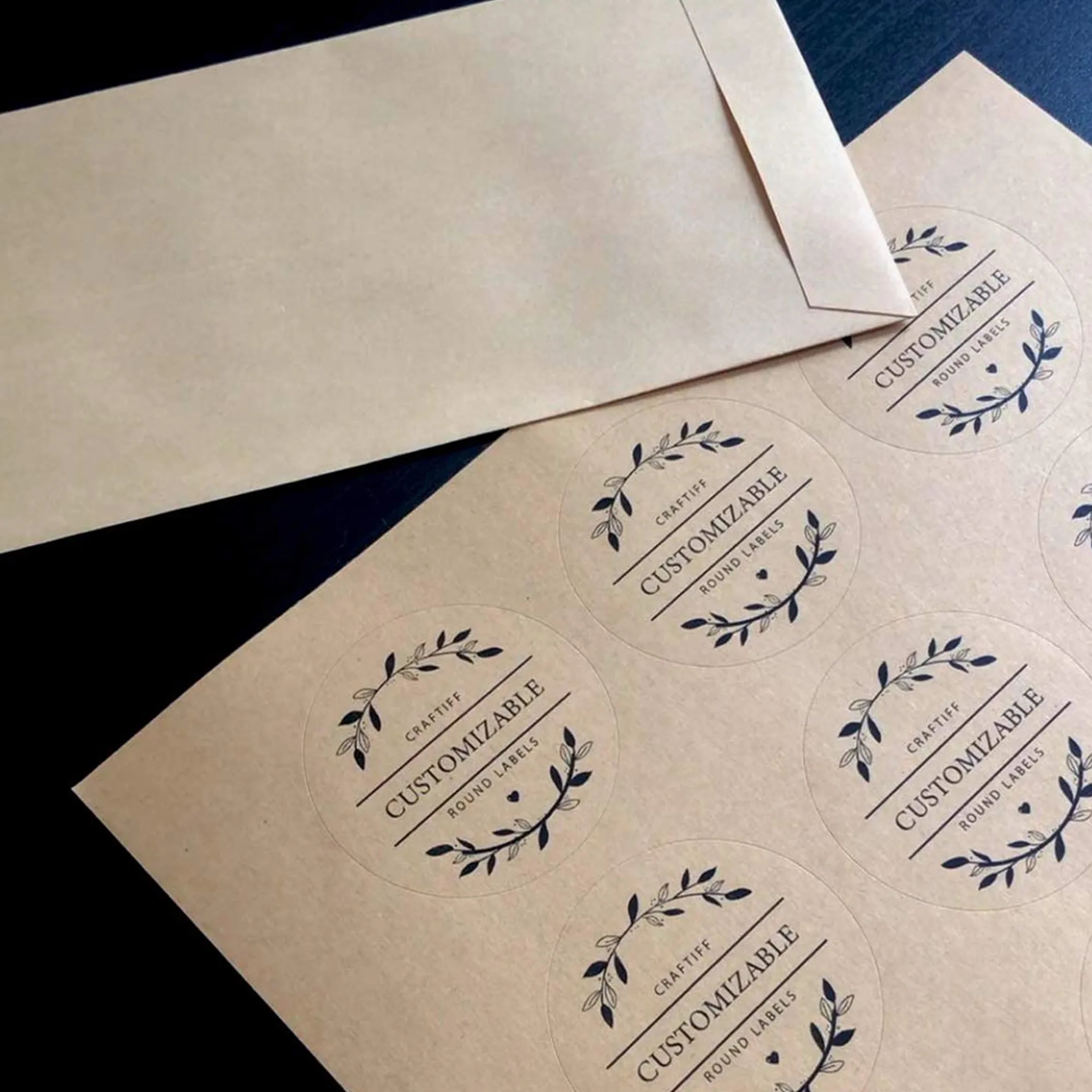 MOQ500 1.5" Round Kraft Gift Box Seal Label 4