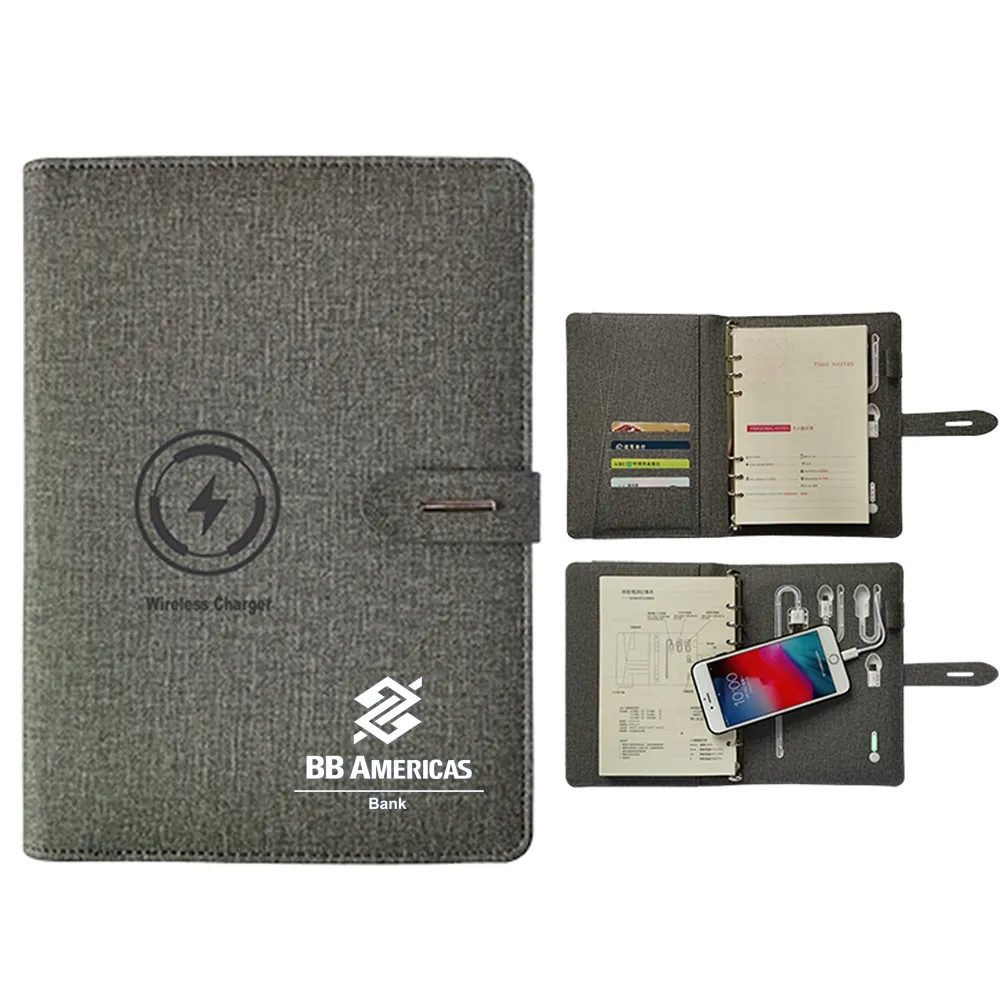 A5 Notebook With 8000mAh Wireless Charging Power Bank 1