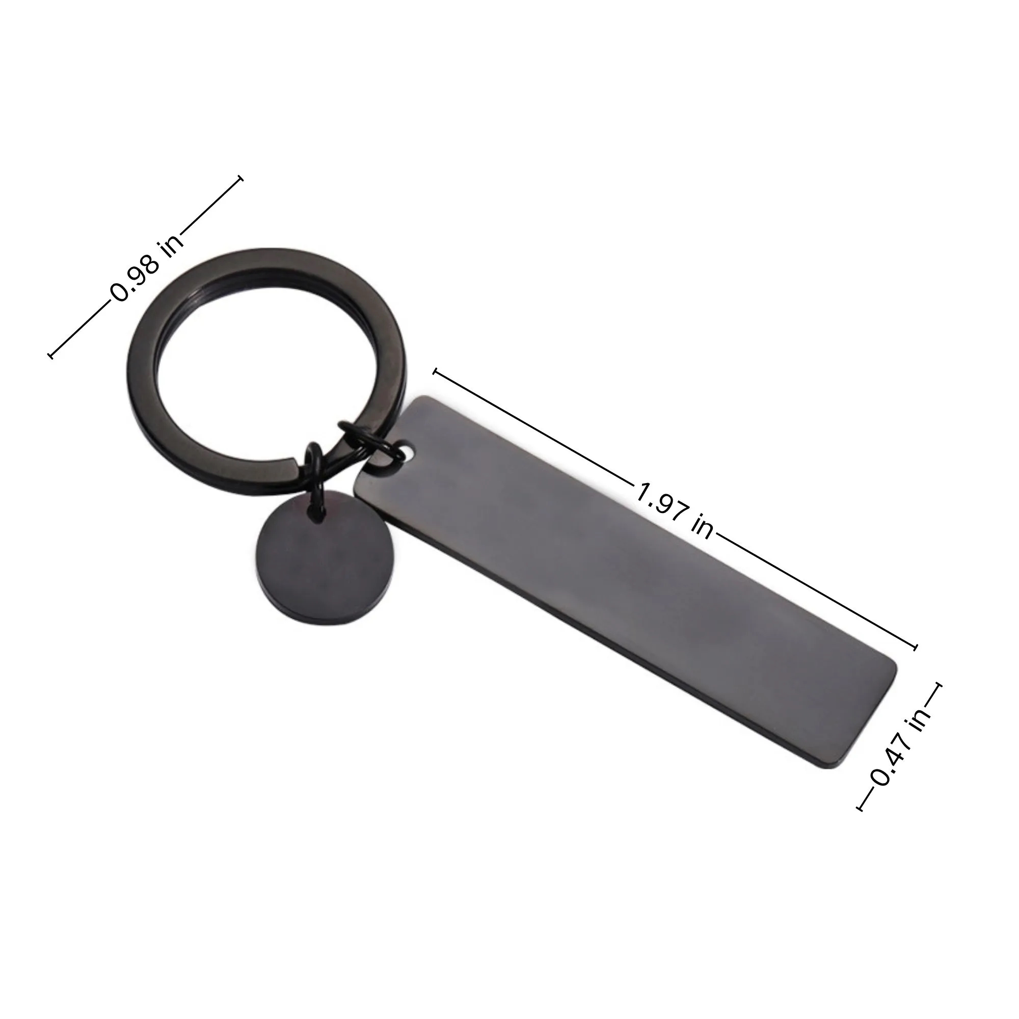 Mirrored Stainless Steel Strip Accessory Keychain 1