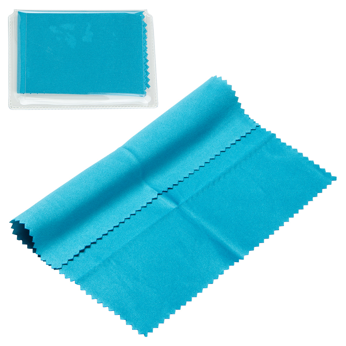 6" x 6" 220GSM Microfiber Cleaning Cloth in Clear PVC Case 31