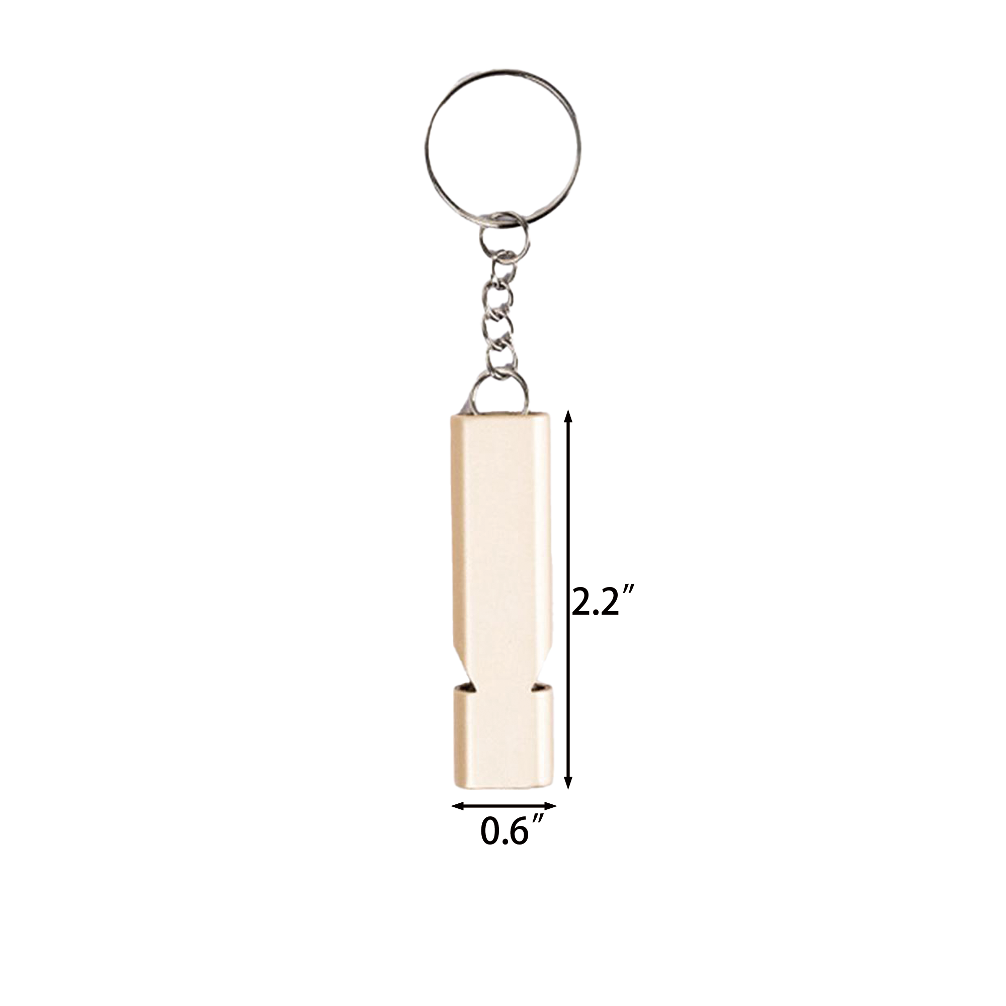 Double Tubes Metal Whistle Key Chain 2