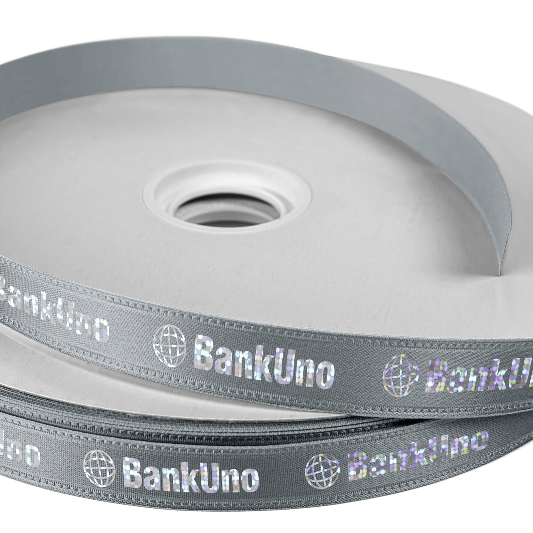 5/8" Badge Satin Ribbon - 50yd Roll - Foil Print 4
