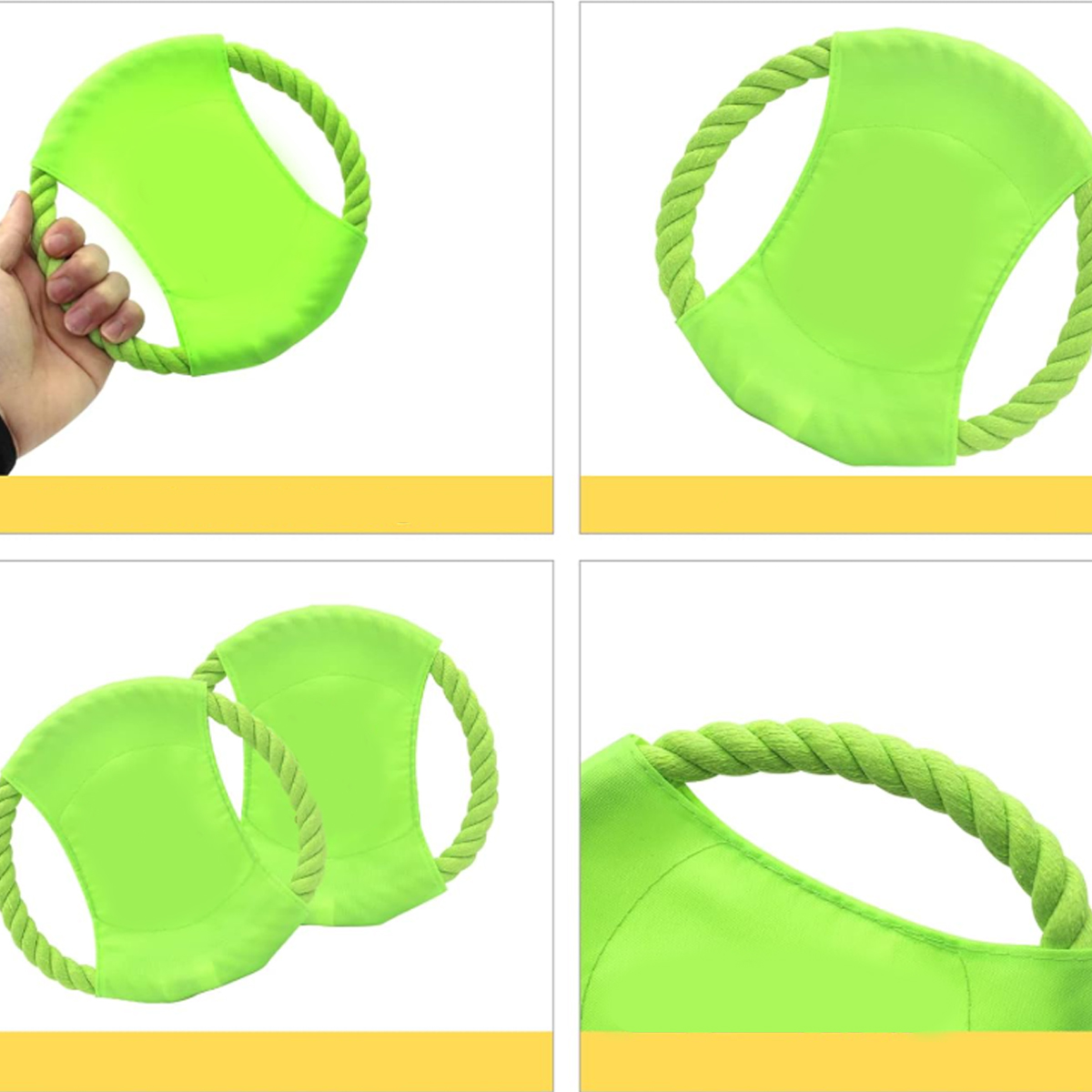 Rope Ring Dog Frisbee Toy with Durable Fabric 3