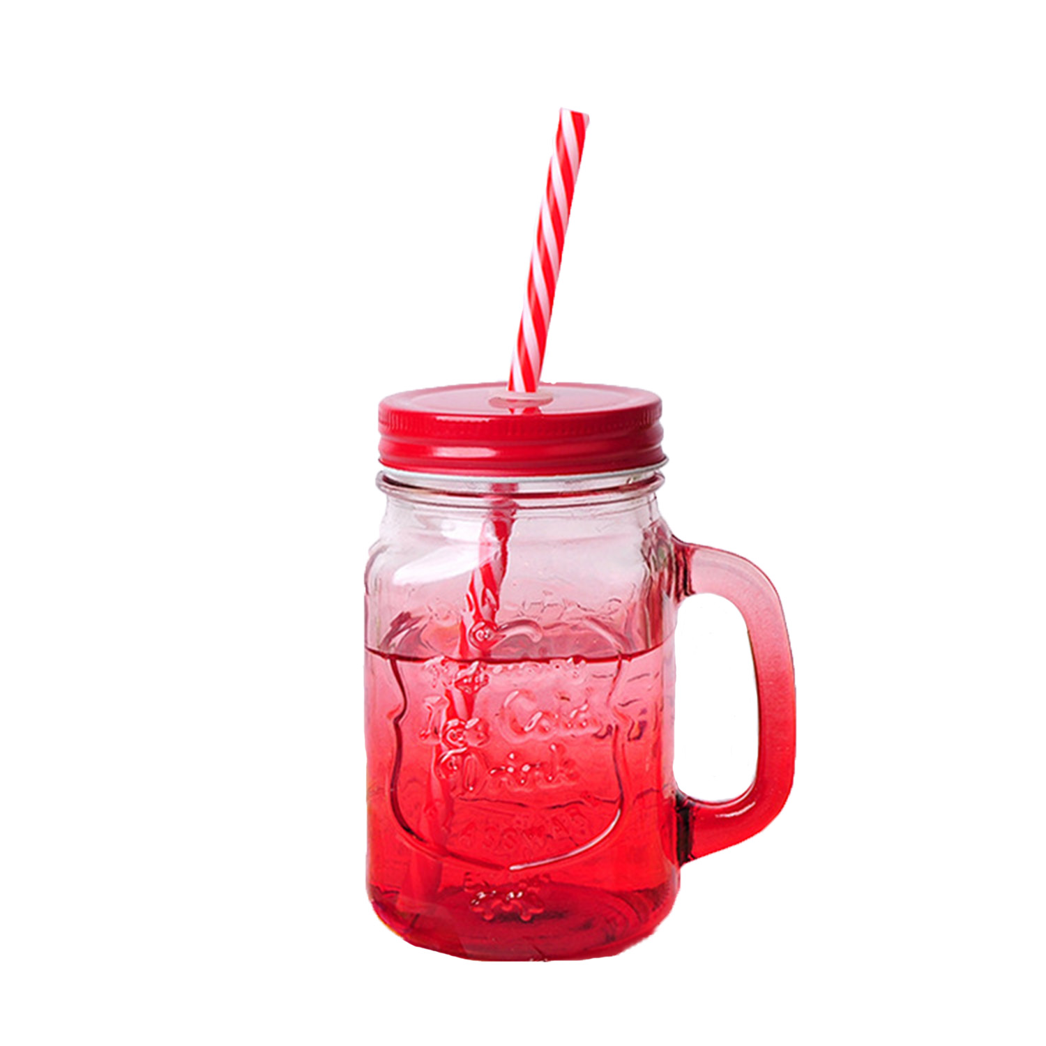 15 oz. Colored Mason Jars with Straw 3