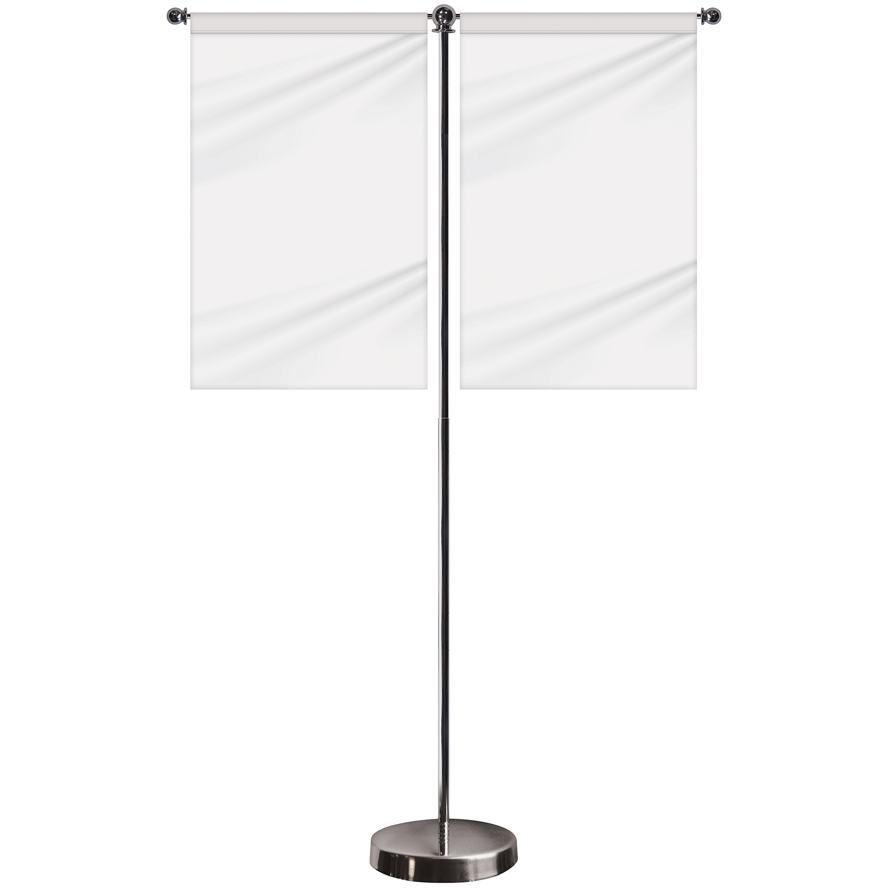 11-19.7" T Style Metal Telescopic Flagpole with Two Single Reverse Banners 1