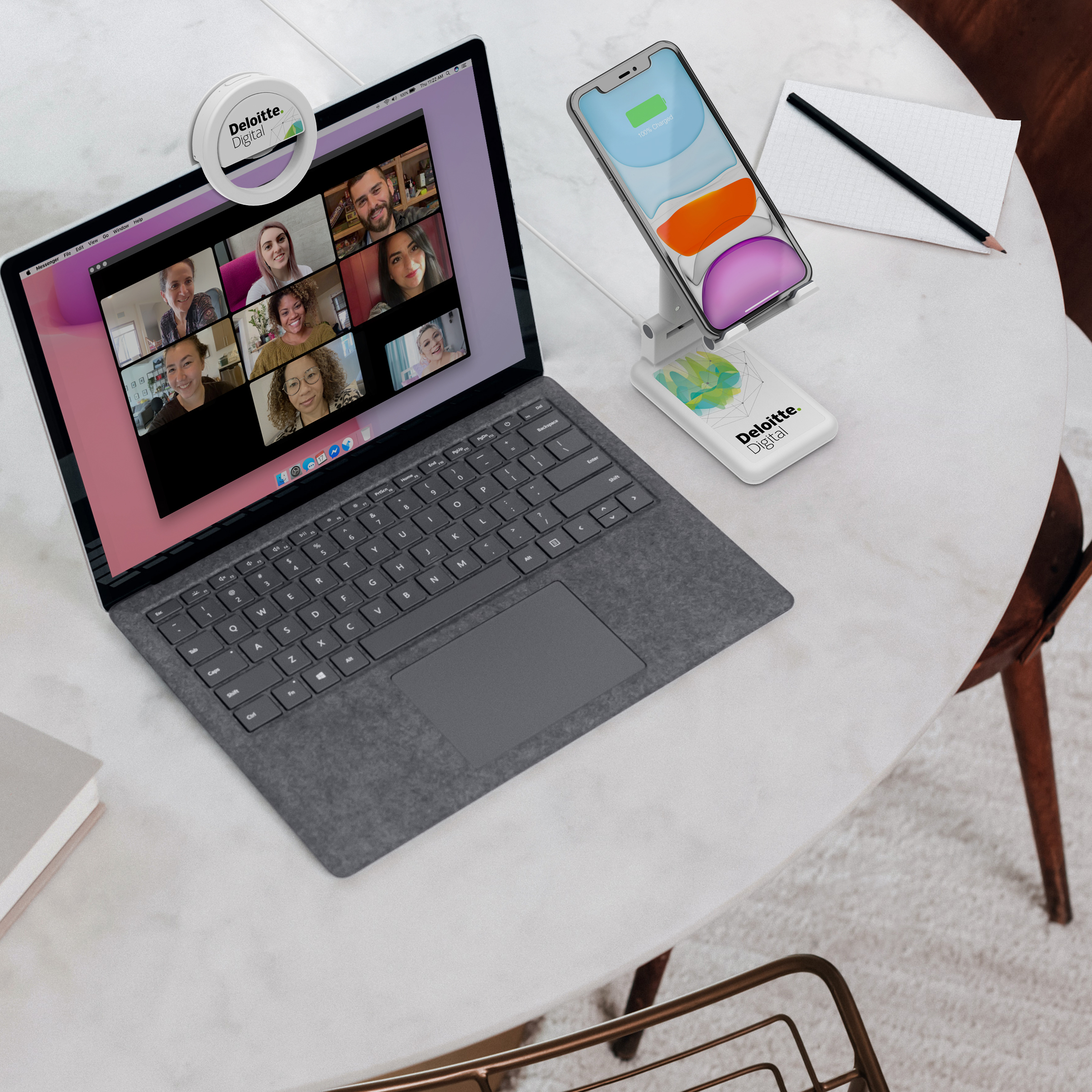 Zoom Kit: Ring light, camera cover & desktop wireless charging dock 5
