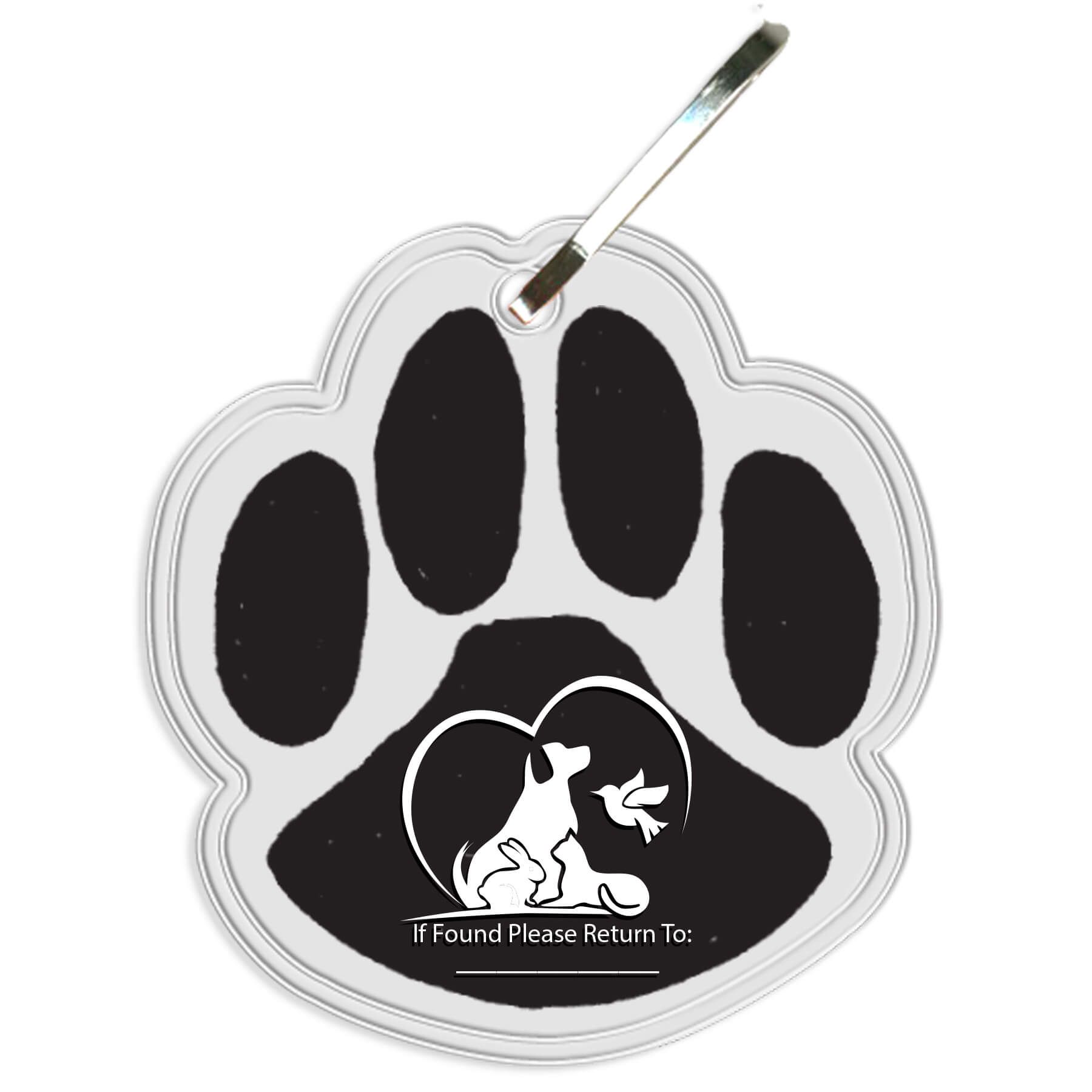 Paw Print Reflective Zipper Pull 32