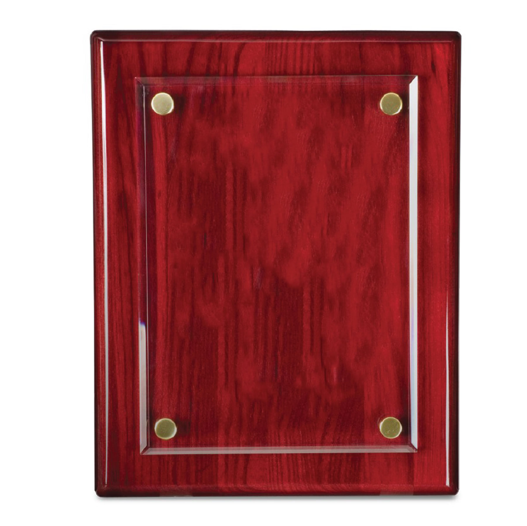 8" x 10" Rosewood Piano Finish Floating Glass Plaque 1