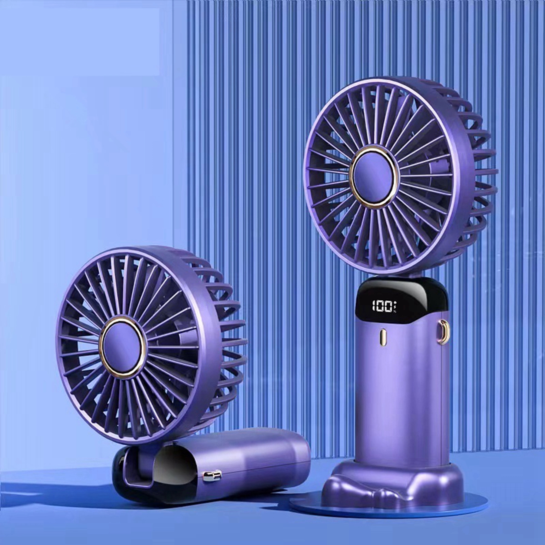 3000 mAh Digital Display Folding Handheld Fan 16