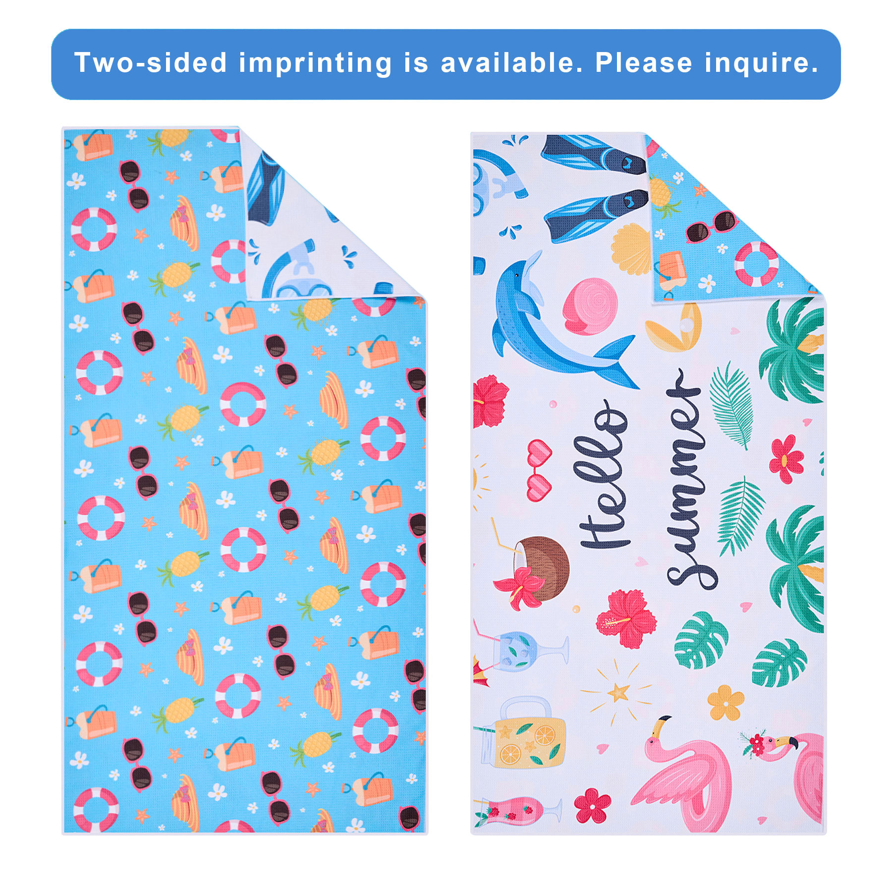 390GSM Sublimated Waffle Beach Towel 2
