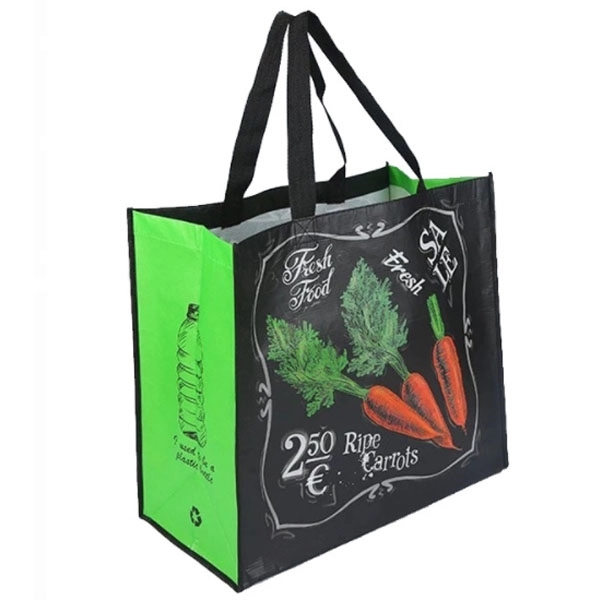100% RPET Laminated Grocery Bag 12"W x 14"H x 8"D 4