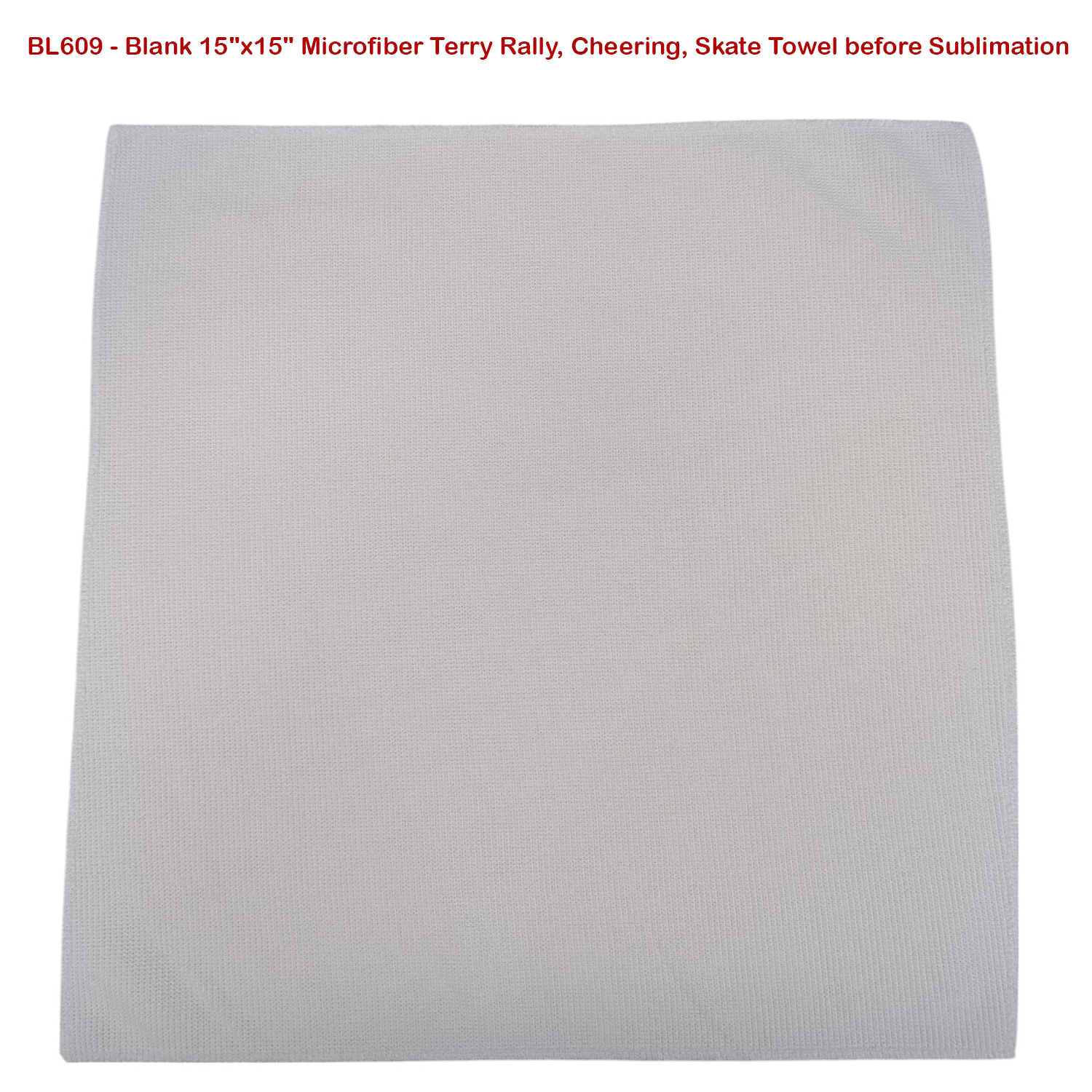 Colored Microfiber Dri-Lite Terry Rally, Sports, Skate Towel, 15x15 Sublimated Edge to Edge 1 side 4