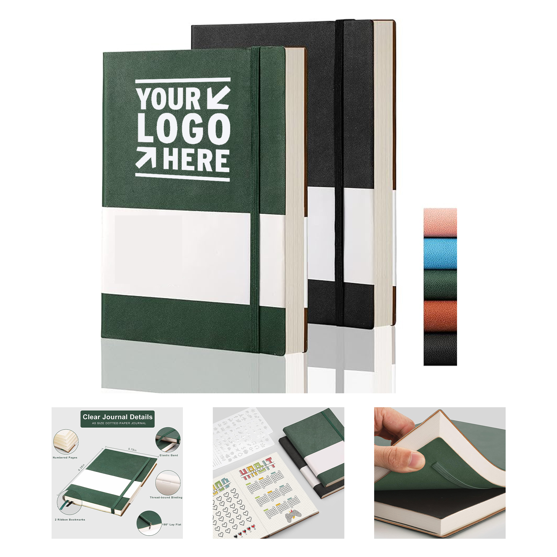 5.75" x 8.38" 80 Sheets Dotted Bullet Grid Journal