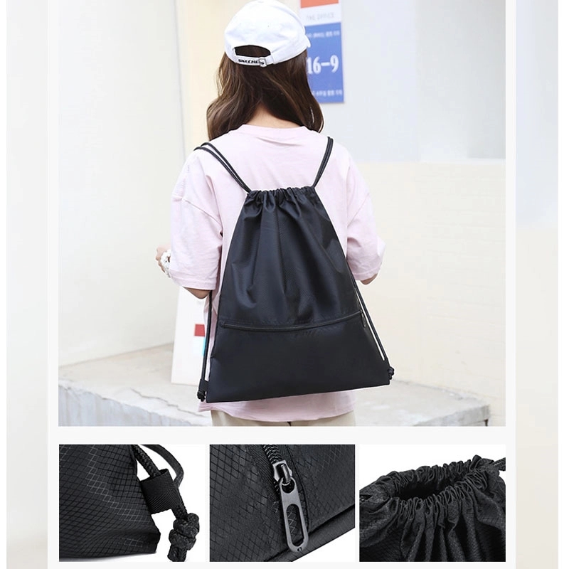 Custom Drawstring Backpack Bag, Waterproof,zipper pocket 1