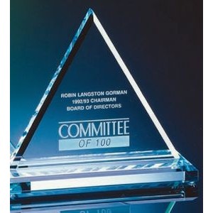 8" Jade Crystal Triangle with Base