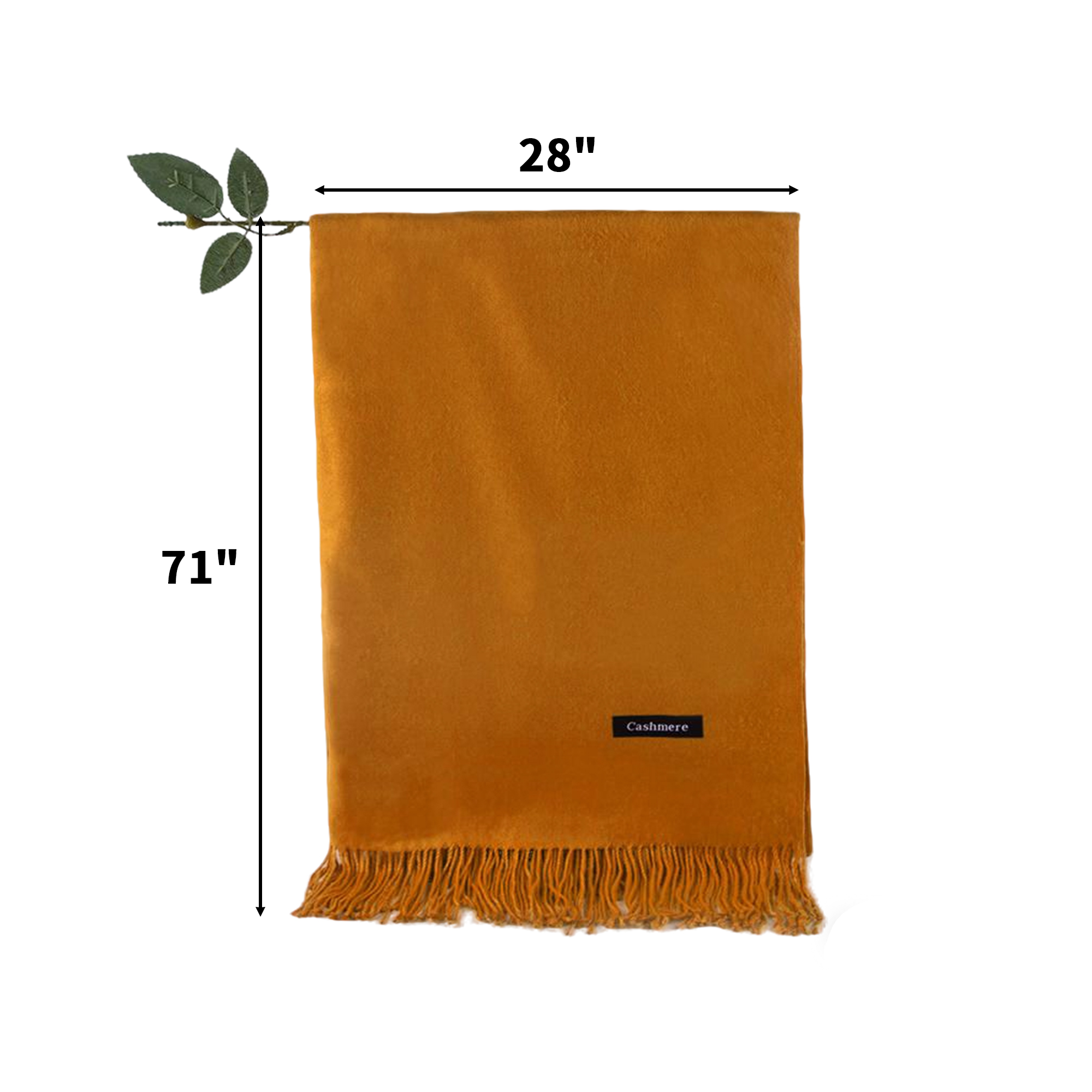Soft Imitation Cashmere Woven Scarf With Fringe 71" By 28" 8