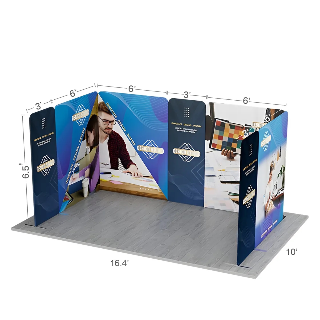 16.4x10ft Magnetic Modular Fabric Displays - U Shape Curved 6