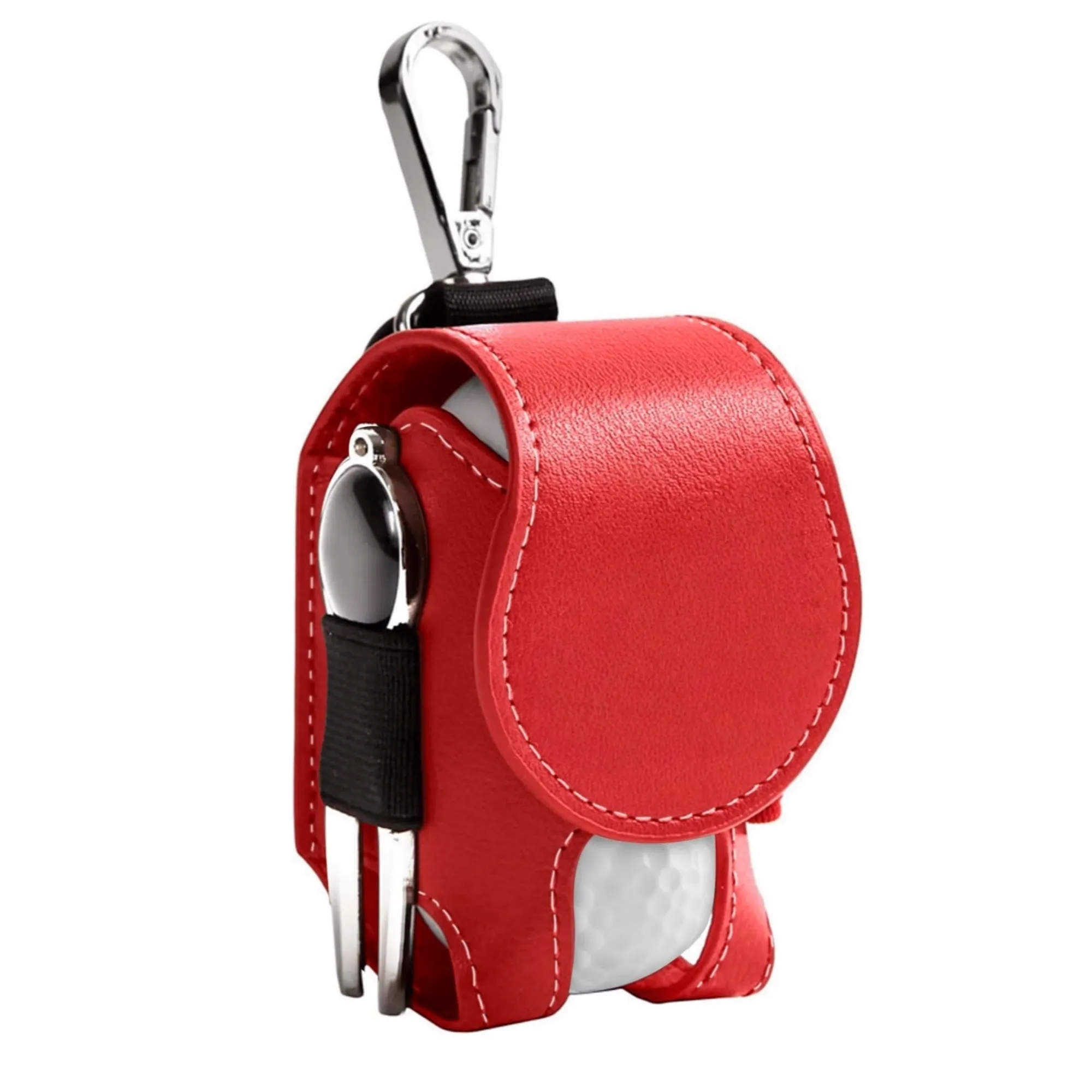 Personalized Leather Golf Ball Pouch Bag 8