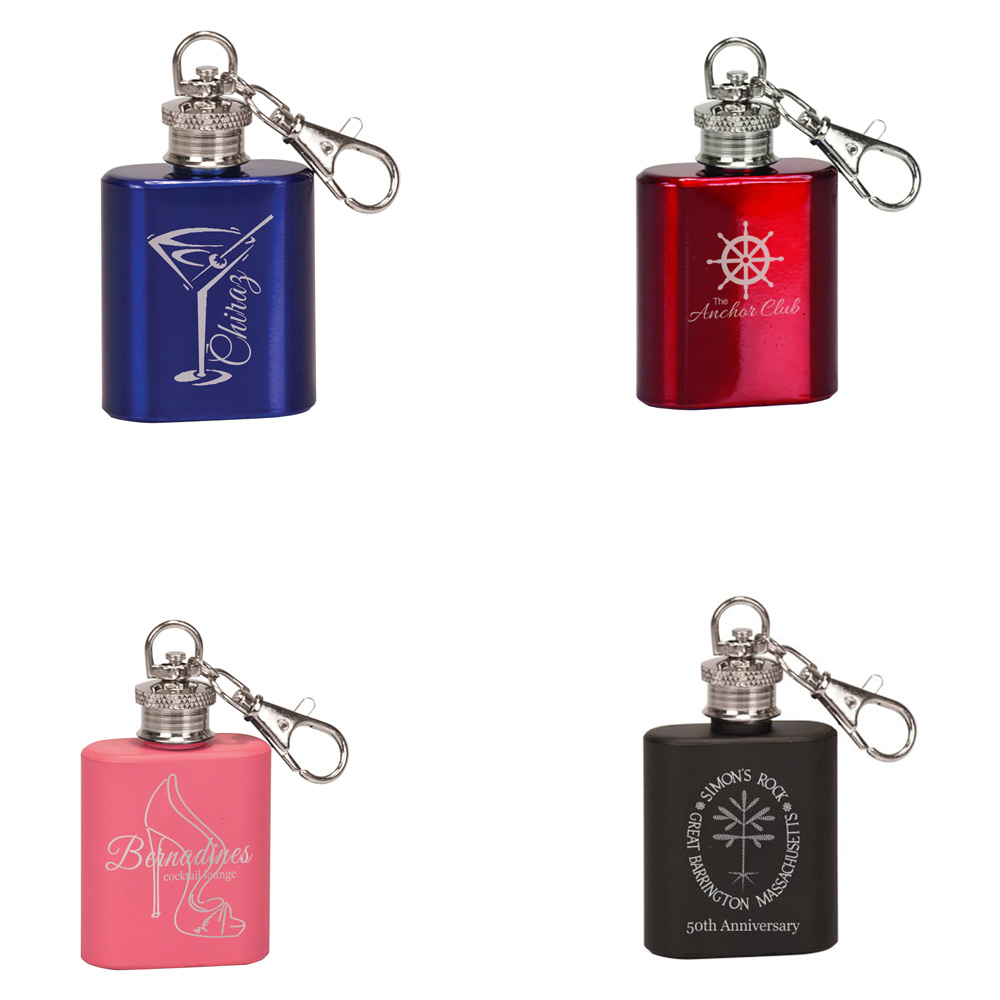 1 OZ. STAINLESS STEEL FLASK KEY CHAIN (COLORS) 1