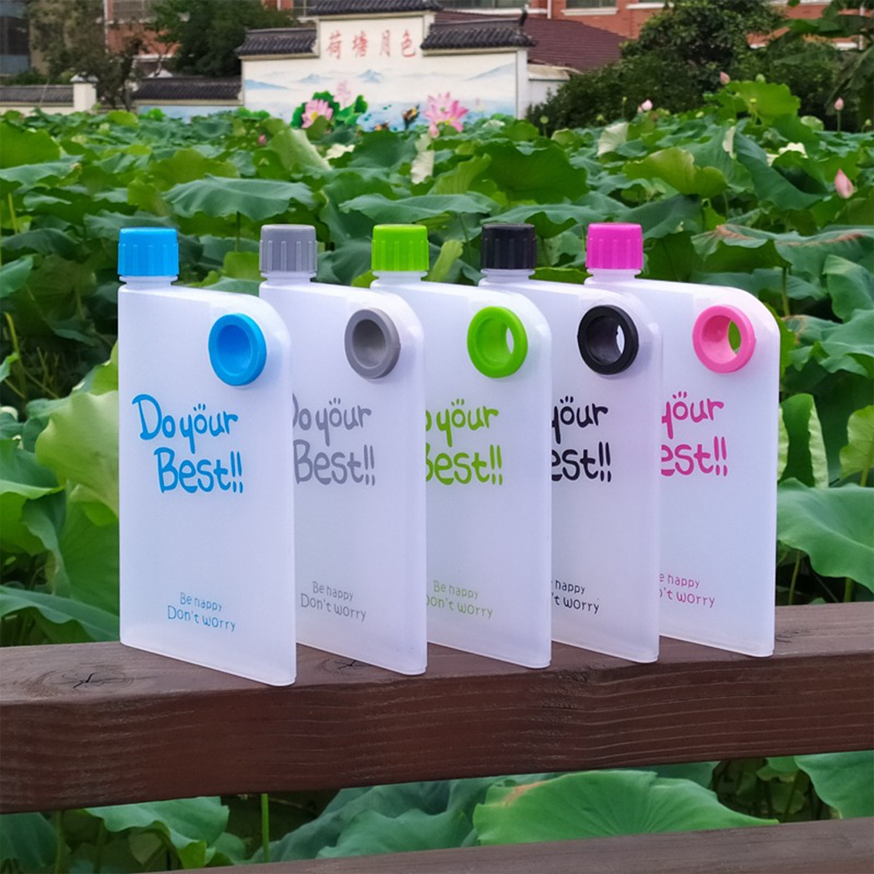 14 Oz A5 Book Shape Square Flat Water Bottle 3