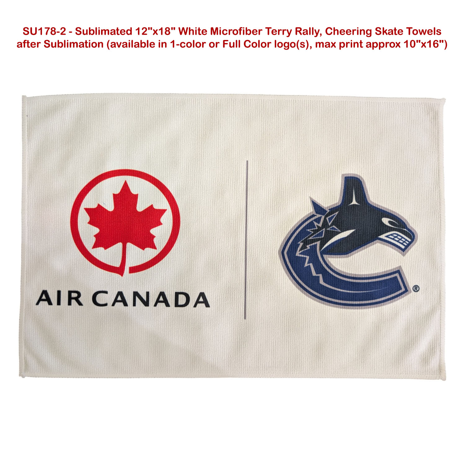 48 Hr Quick Ship - White Microfiber Dri-Lite Terry Sponsorship Rally Towel, 12x18, Sublimated 28