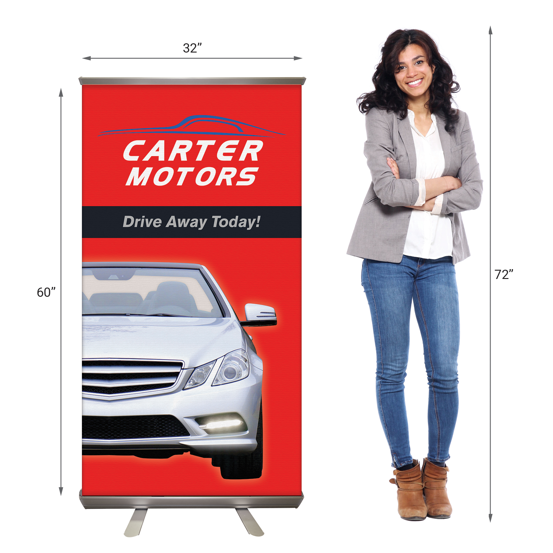 32" x 60" Custom Digitally Printed Retractable Banner Stand 3