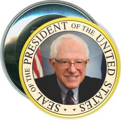 Sanders, Presidential Seal Yellow, Political Button
