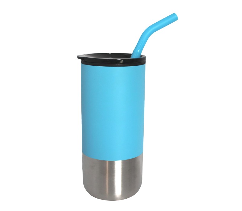 Vacuum Stainless Steel Tumbler with Straw, 18 oz. 3
