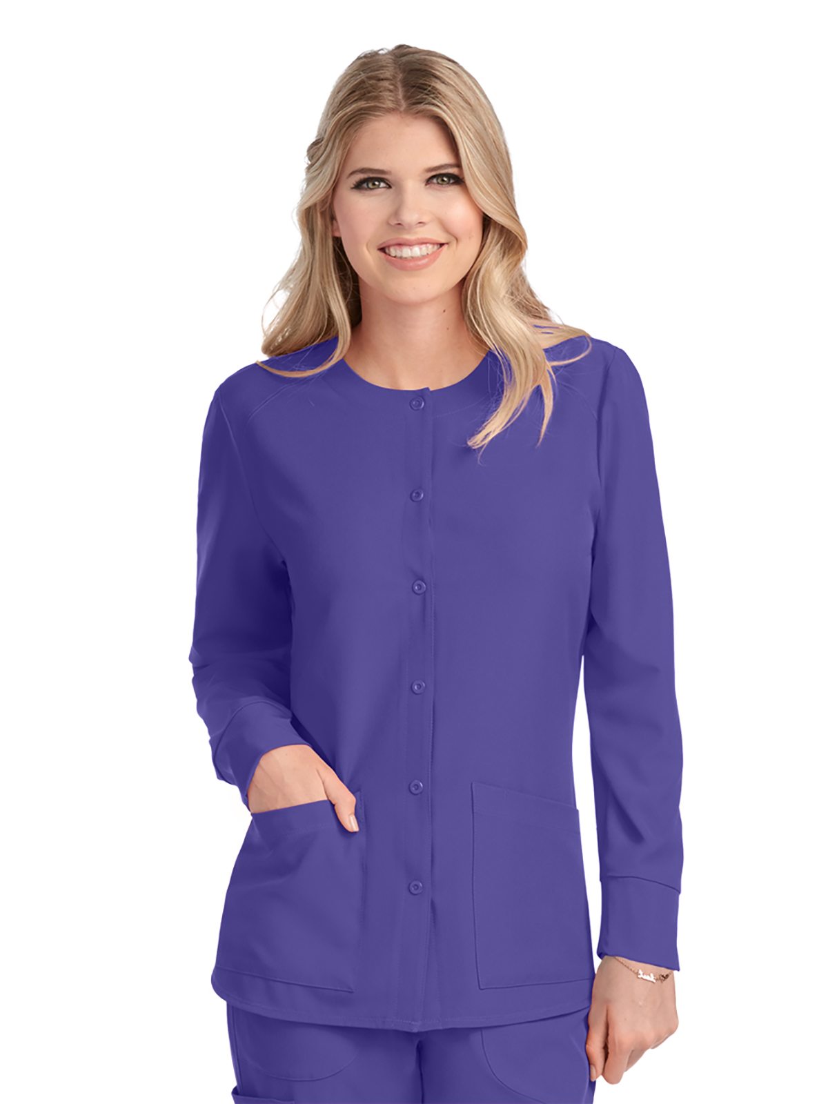 Skechers - Women's Two-Pocket Snap-Front Stability Warm-Up Scrub Jacket 49