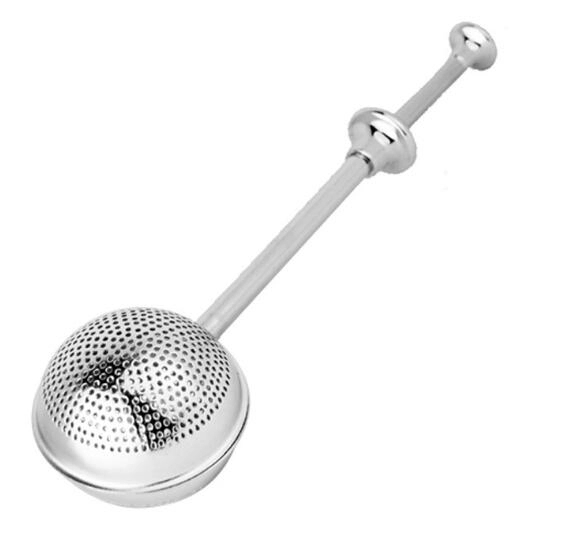 Stainless Steel Push Style Tea Ball Strainer 4