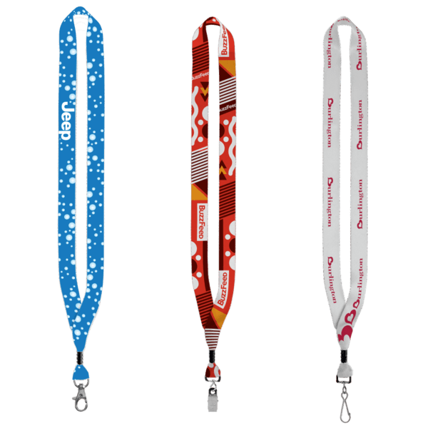 3/4" Dye-Sublimated Lanyard with Silver Tone Metal Crimp & Split Ring 16