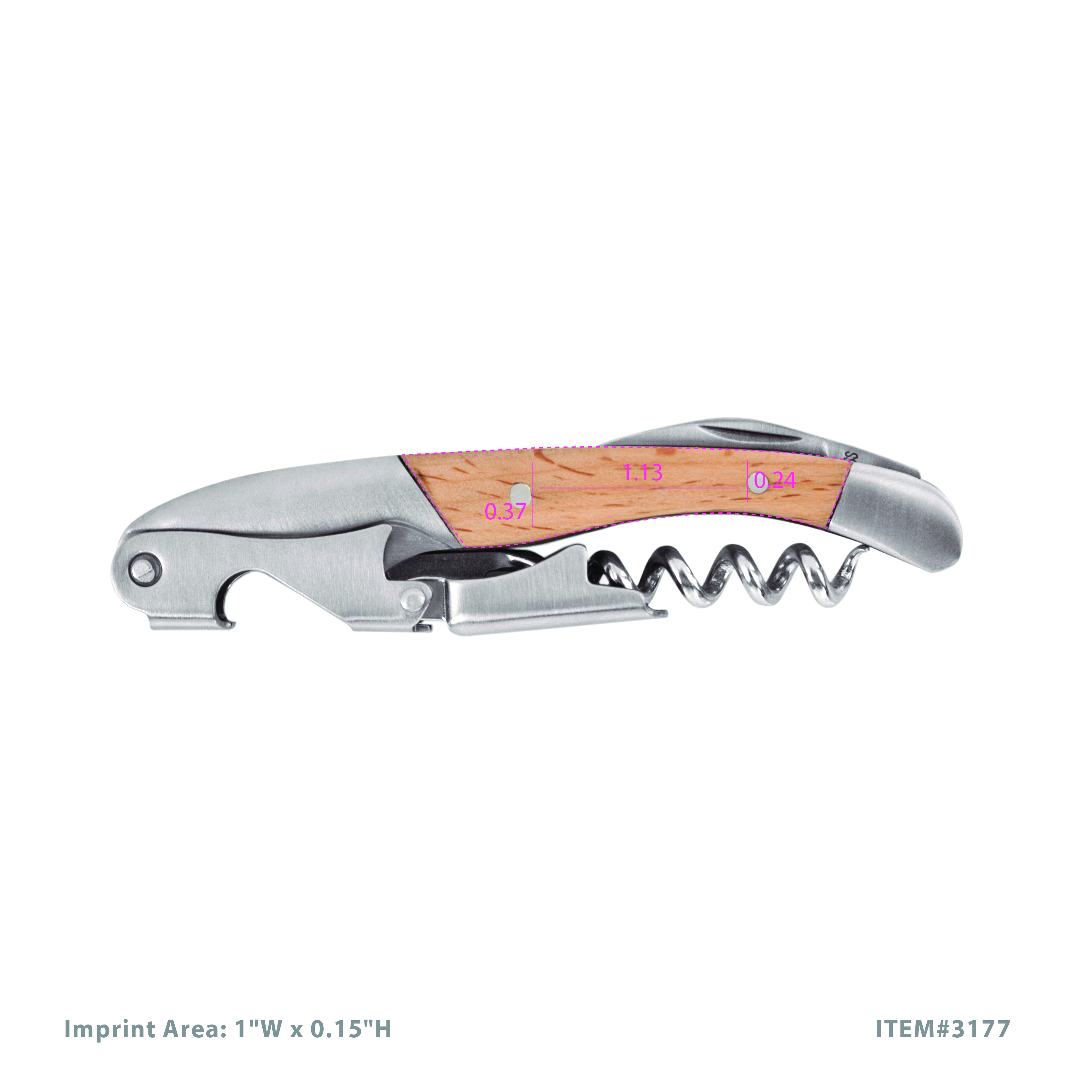 True® Timber™ Double Hinged Corkscrew 3